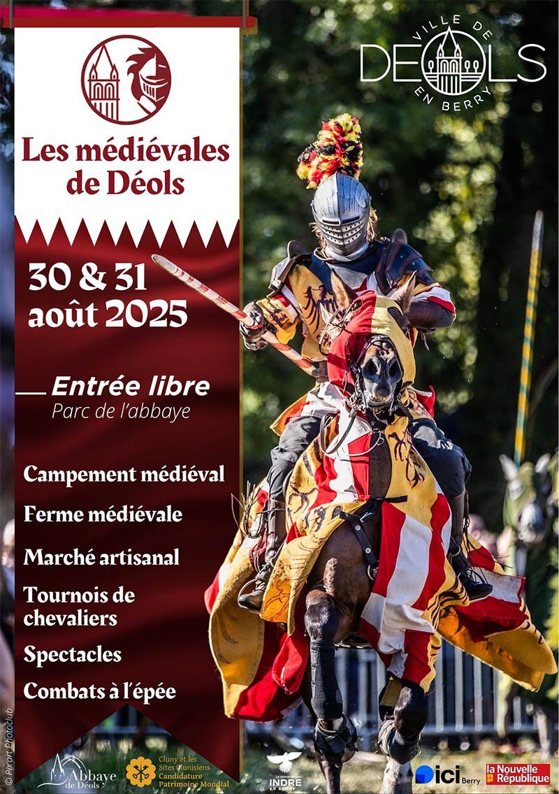 Affiche de la fête médiévale de Déols 2025