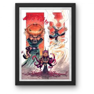 Aquarelle A3 originale Alice vs Gladys