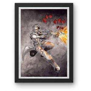 Aquarelle A4 originale  Spencer fight