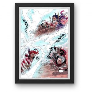 Aquarelle A4 originale comics eve