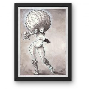 Aquarelle A4 originale  lyco mushroom