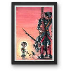 Aquarelle originale Mushroom soldats